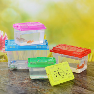 Cuenco portátil de plástico para acuarios, accesorios para el cuidado de animales pequeños, transparente, pecera de tortuga - Product Image 2