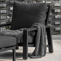 Ensemble de canapés d'extérieur modernes en aluminium résistant aux intempéries avec tissu en oléfine pour jardin, villa, cour, balcon, hôtel et entrée