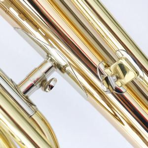 Trombone contrebasse OEM avec cloche en cuivre doré laqué Corps en laiton Bb/F/D/Ab Glissière en cupronickel et valve Hagmann Contrebasse - Product Image 5