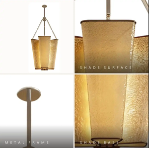 Lampada a Sospensione in Acrilico Ambrato Caldo con Finitura Martellata, Larghezza 45cm, per Illuminazione di Sale da Pranzo, Gastropub, Brasserie o Aree Bar - Product Image 4