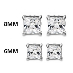 Vuông Pha Lê CZ Nam Châm Cuff Bông Tai Duy Nhất Thép Không Gỉ Từ Zircon Tai Stud Cho Nam Giới - Product Image 5