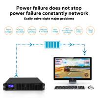 HOT Rack Mount HV 208/220/230/240V Online UPS 1K/2K/3K/6K/10KVA Baterai Eksternal Gelombang Sinus Murni untuk Pusat Data/Server/POS