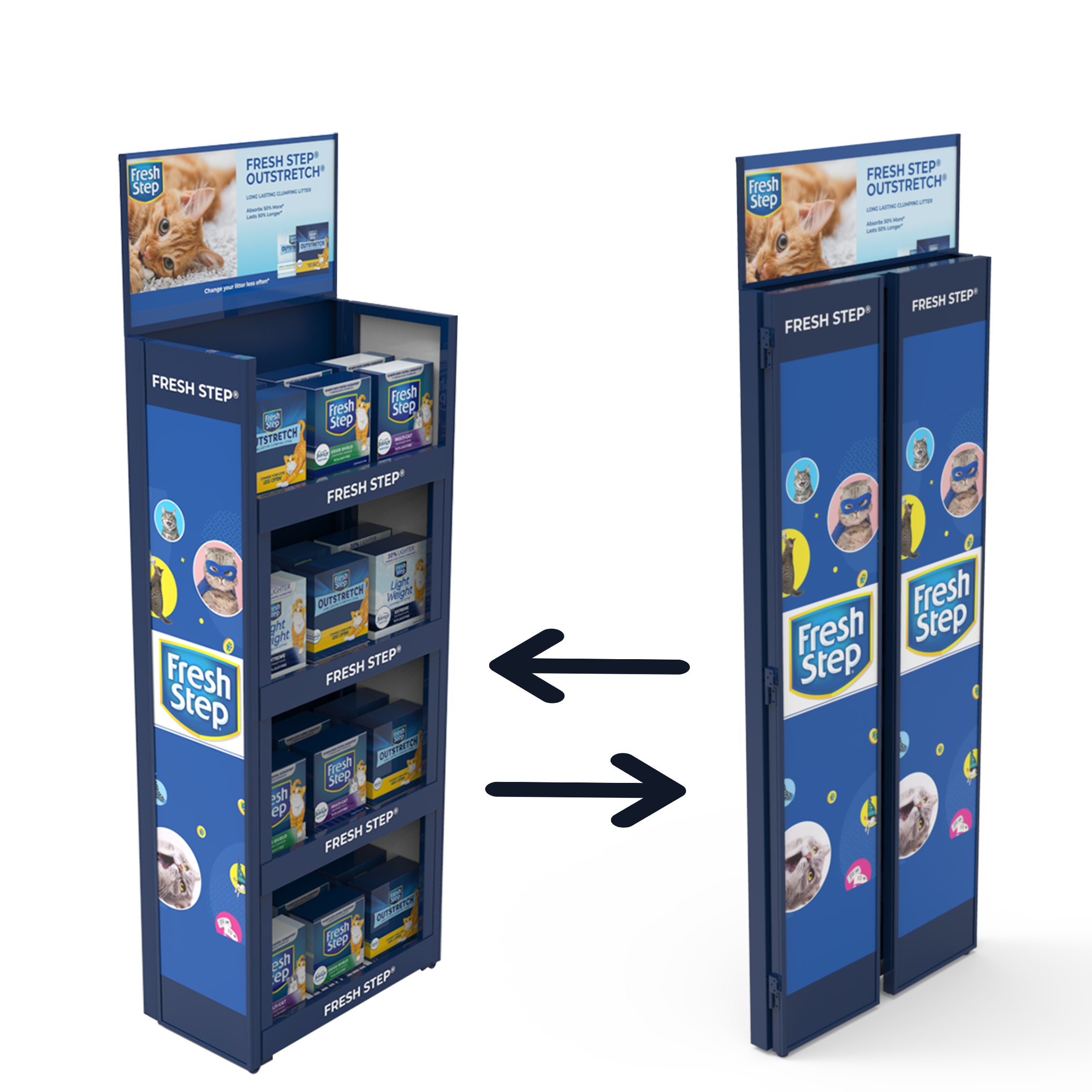 Apache Metal Foldable Cat Litter Four Layer Display Rack for Supermarkets and Pet Stores — view 3