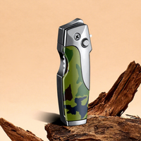 Briquet torche à gaz portable deux-en-un, coupe-vent, gonflable, personnalisé, en métal, pliable, pour l'extérieur, très populaire