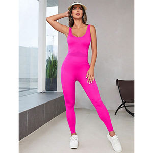 Nueva llegada mujeres Sexy Crossover belleza espalda Onesie deportes Activewear traje de una pieza piel amigable secado rápido Yoga monos - Product Image 2