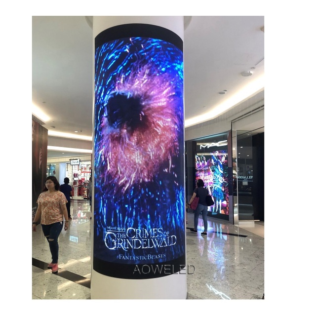 Shenzhen Technology Led Flexible Column Curved Display Cylinder Flexible Programmable Led Soft Panel Column Led Display