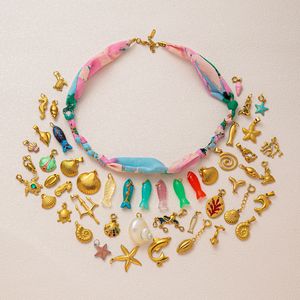 Colgante de Concha de Vieira de Acero Inoxidable Chapado en Oro Hipoalergénico con Temática Oceánica Showfay, Amuleto de Verano - Product Image 2