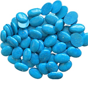 Natural cabujón turquesa forma de huevo azul pulido y suave de piedras preciosas - Product Image 2