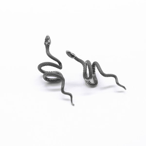 Pendientes de clip con forma de serpiente de Yunnique, diseño de zodiaco animal en plata tibetana, joyería de moda. - Product Image 2