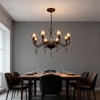 Lustre Plafonnier Nordique en Fer Forgé, Lampe Simple pour Cafés, Chambres et Salles à Manger