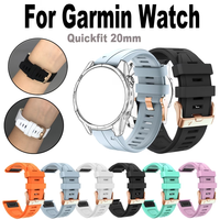 Kompatibel dengan Garmin Fenix 8 7S/7S Pro 6S/5S Plus. Klip Berlapis Emas Elegan dengan Tali Silikon Lepas Cepat, Desain Sporty.