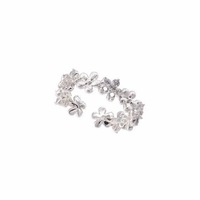 Bague ouverte ajustable motif fleur délicate, bijou féminin polyvalent et simple, cadeau idéal pour les fêtes et le quotidien