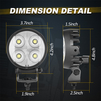 Luz Delantera Redonda para Automóvil de 3.7 Pulgadas, 48W de Potencia, Gran Angular, 12V 24V, Luz LED para Automóvil, Camioneta, Carrito de Golf