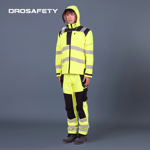 Ensemble de vêtements de travail en deux pièces, pantalon et <span class=keywords><strong>veste</strong></span> en polaire épaisse anti-feu à haute visibilité personnalisée - Product Image 5