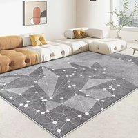 Weicher Moderner Geometrischer Muster-Teppich Haustierfreundlich Waschbar Rutschfester Bodenteppich für Wohnzimmer Schlafzimmer Reise Gebet Auto