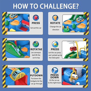 Trẻ em theo dõi xe phiêu lưu bảng trò chơi đồ chơi đua xe đường sắt xe mô hình đua Giáo Dục Não tương tác đào tạo Câu Đố quà tặng cho trẻ em - Product Image 3