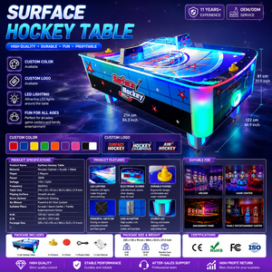 <span class=keywords><strong>Table</strong></span> de <span class=keywords><strong>hockey</strong></span> sur <span class=keywords><strong>air</strong></span> LED de qualité commerciale, personnalisable avec votre marque, <span class=keywords><strong>prix</strong></span> usine, pour salle d'arcade et parc d'attractions - Product Image 1