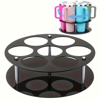 Organisateur de tasses et bouteilles d'eau rotatif en acrylique à 7 emplacements pour bureau et cuisine