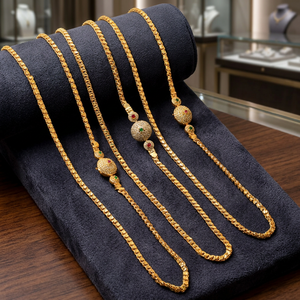 Colliers chaîne Mopu plaqués or 14K 18K 24K en gros avec pierres CZ, bijoux de mode, chaîne Mopu avec pierres CZ - Product Image 5