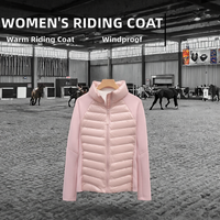 Veste bomber équestre en satin tricoté coupe-vent de haute qualité pour femmes, veste d'équitation chaude pour l'hiver, couleur et logo personnalisés