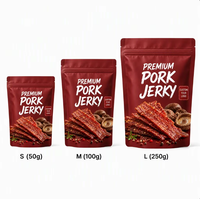 Sachet refermable mat personnalisé avec logo imprimé pour l'emballage de viande de porc séchée de qualité supérieure, en tranches, pour en-cas, avec fermeture éclair