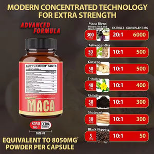 Suplementos Mayoristas para Mejorar el Rendimiento: Cápsulas de <span class=keywords><strong>Maca</strong></span>, Potenciador de Energía, Suplemento de Raíz de <span class=keywords><strong>Maca</strong></span> Mejorada, Cápsulas para la Potencia Masculina - Product Image 2