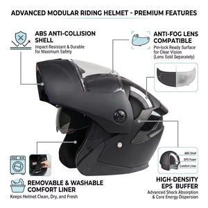 Casque de moto à double visière, casque de sécurité intégral, casque de conduite ventilé pour scooter électrique, vélo, toutes saisons, casque de protection contre les chutes - Product Image 3