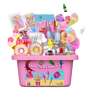Torta fai da te ciambelle al cioccolato e ghiaccio Dessert tema <span class=keywords><strong>Slime</strong></span> <span class=keywords><strong>Kit</strong></span> per bambini bomboniere per fare nuvola di burro e melma di schiuma - Product Image 1