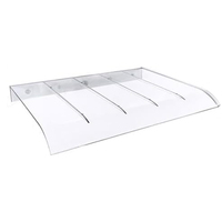 Auvent moderne en polycarbonate pour porte d'entrée, épaisseur 2,5 mm, garantie 5 ans, longueur personnalisée pour patio, balcon, protection UV et pluie