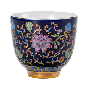 Jingdezhen nướng hoa Kung Fu tách trà vàng Cung Điện phong cách trà duy nhất thưởng thức tách trà men Bộ tách trà gốm - Product Image 5