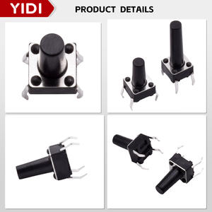 12 वी 4 पिन माइक्रो 6x6 डिटैक्ट स्विच क्षणिक ऑन-ऑफ 10 11 12 13 14 15 मिमी ऊंचाई pcb टच पैनल स्पर्श बटन बटन स्विच - Product Image 2