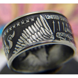 Anillo de Acero Inoxidable Plateado para Hombre H160 con Patrón de Letras 'Zero Fucks', Joyería de Moda para Regalo - Product Image 6