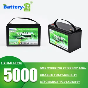 12v 12.8v 100ah 200ah 6000 + गहरे चक्र लिथियम आयन बैटरी Lcd डिस्प्ले कैंडल बाइट बाइट जीवन