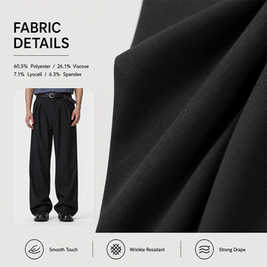 Lyocell Anti-Wrinkle <b>Double</b> <b>Pleated</b> <b>Trousers</b> Unisex, Relaxed Straight Leg Wide Fit Casual Business Pants Custom Logo - Product Image 2