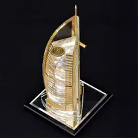 Custom Golden Crystal Building Model, Burj Al Arab Hotel