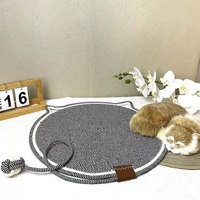 Tapis à gratter pour chat Corde en coton naturel Coussin à gratter pour chat rond et horizontal