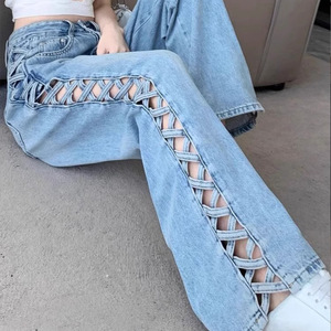 <span class=keywords><strong>Pantalones</strong></span> Vaqueros Acampanados Casuales <span class=keywords><strong>de</strong></span> Tallas Grandes <span class=keywords><strong>de</strong></span> Cintura Media con Efecto Desgastado y Técnicas <span class=keywords><strong>de</strong></span> Lavado Transpirables - ¡Gran Oferta! - Product Image 2