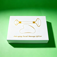 Rouleau facial en pierre naturelle de quartz rose, kit Gua Sha pour le visage, le cou, le corps, massage anti-âge, outil de soin de la peau