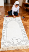 Décorations du Ramadan 2027, cadeau musulman Eid Mubarak, tapis de prière islamique, peinture colorée, ensemble de tapis de prière pour enfants