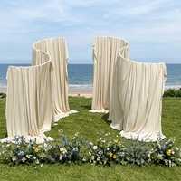 Arco de Metal Blanco con Diseño de Ondas, Decoración para Bodas, Soporte para Cortinas, Chuppah, Telón de Fondo, Precio de Fábrica