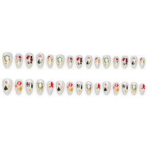 30 Uñas Postizas con Diseño de Cascanueces y Hombre de Jengibre, Efecto Ojo de Gato, para Navidad, Venta al por Mayor para Salones de Belleza - Product Image 4