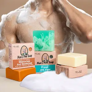 Father's Day Gift Boy Friend Face Body Soap Deep Cleansing Exfoliating Natural Soap Bar Handmade Laundry Men Bath Soap