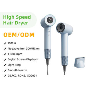 Ensemble de brosses sèche-cheveux ioniques professionnelles avec design requin à 3 vitesses haute performance pour salon et hôtel - Product Image 1