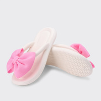 Girly Heart Bowknot Toe Imprimé Tongs Femmes D'été En Plein Air Plage Vacances EVA Antidérapant Semelle Souple Sandales Mode Tendance