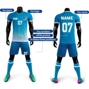 Azul Rojo Auténtico Fútbol Internacional Jerseys Hombres Equipo Entrenamiento Fútbol Uniformes Ninos - Product Image 3