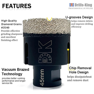 ดอกสว่าน 6 มม. Drills-King Oem <span class=keywords><strong>M14</strong></span> 5/8-11 6 มม.-130 มม. สำหรับกระเบื้อง หินแกรนิต หินอ่อน เซรามิก คอนกรีต ชุดดอกสว่านเพชรสำหรับใช้กับเครื่องเจียร - Product Image 5
