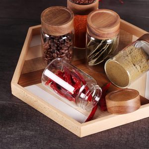High Borosilicate Air Tight Storage <b>Jars</b> Containers With Acacia Wood Lid Glass <b>Jars</b> for Food Glass <b>Spice</b> Honey <b>Jars</b> - Product Image 5
