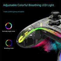 Manette de jeu transparente avec volant de direction et compatibilité 2.4G pour 2 Pro NS, manette sans fil pour Android/PC