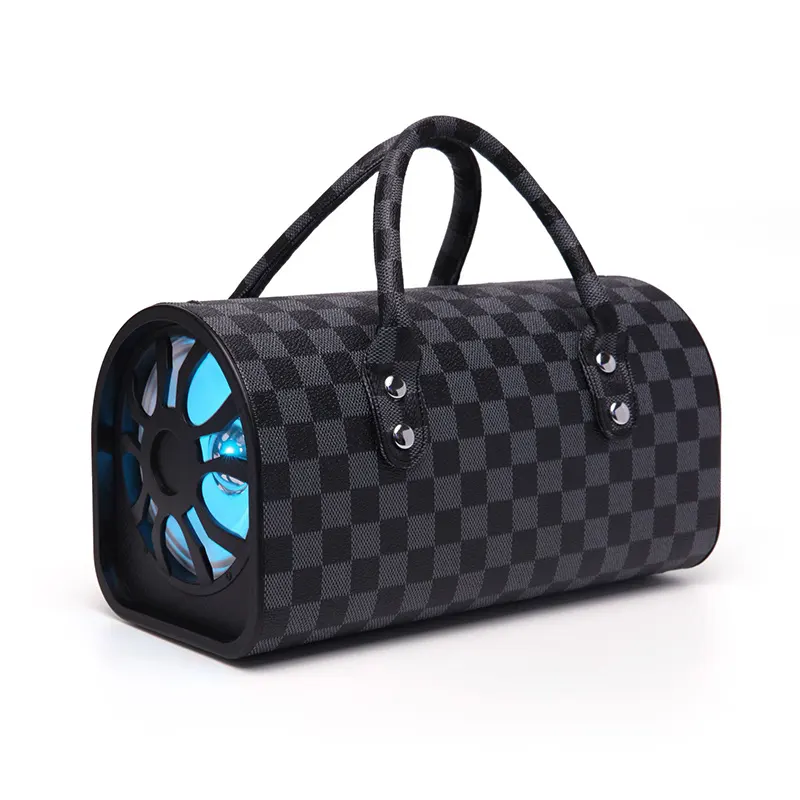 Amazon New Novel Portable Wireless Outdoor Activities Hifi Super Bass Stereo TWS Wireless Bluetooth Plaid Handbag Speaker