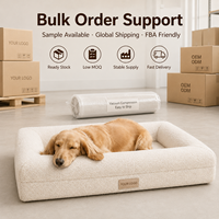 Lit pour chien en mousse à mémoire de forme, housse amovible et lavable, tissu bouclé, fond antidérapant durable, lit orthopédique pour grands chiens